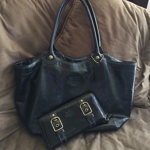 Matching Coach handbag and wallet