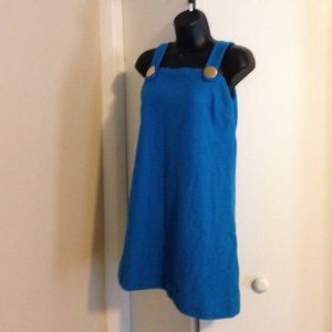 Retro  aqua dress with gold brushed buttons