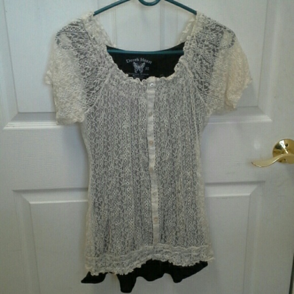 Lace Peasant Top - Picture 2 of 3