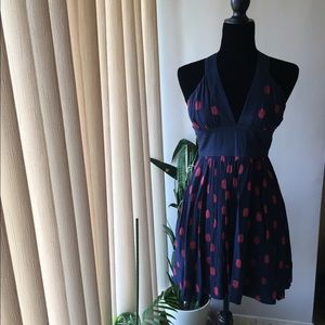 Blue-Red Polka Dot French Connection Dress