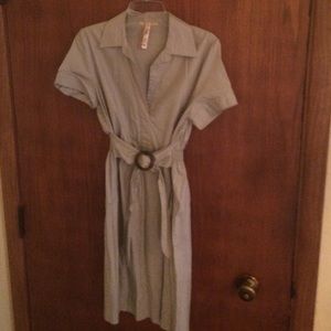 Khaki adjustable attached belt - elastic back