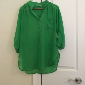 Green Semi Sheer Blouse