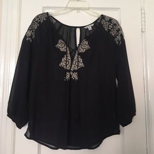 Sheer peasant blouse