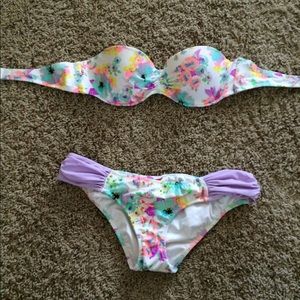 Bikini, bandeau top, bottoms included