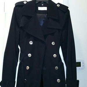 Calvin Klein black rain coat/overcoat. Size med