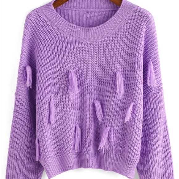 Purple Tassel Sweater