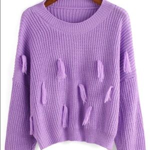 Purple Tassel Sweater