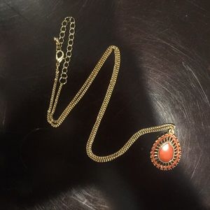 Coral teardrop necklace