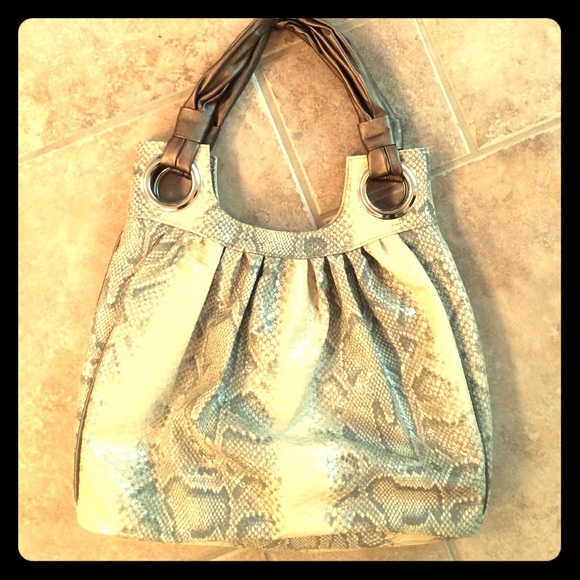 Reptile print handbag