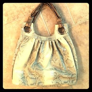 Reptile print handbag