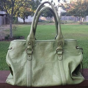 J. CREW Leather Handbag, Palm Green