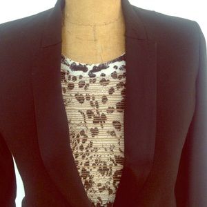 Maje black blazer w silk lapel