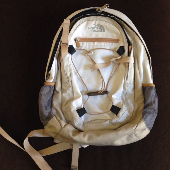 North Face white backpack