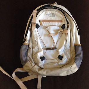 North Face white backpack