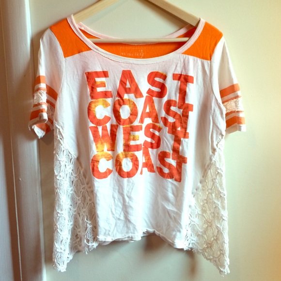 Free People Tee with Lace Detail