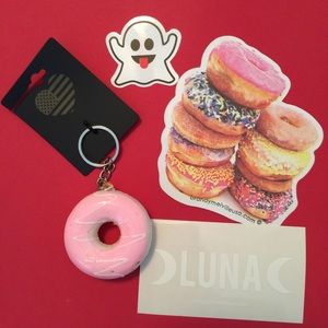Brandy Melville Donut key chain and stickers