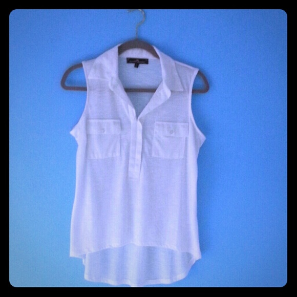 Sleeveless White Shirt