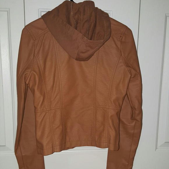 Brown Faux Leather Jacket - Picture 3 of 3