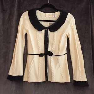 Beautiful Anthropologie Cream and Black Cardigan