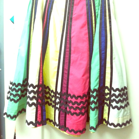Anthropologie RicRac Rainbow fun flared skirt