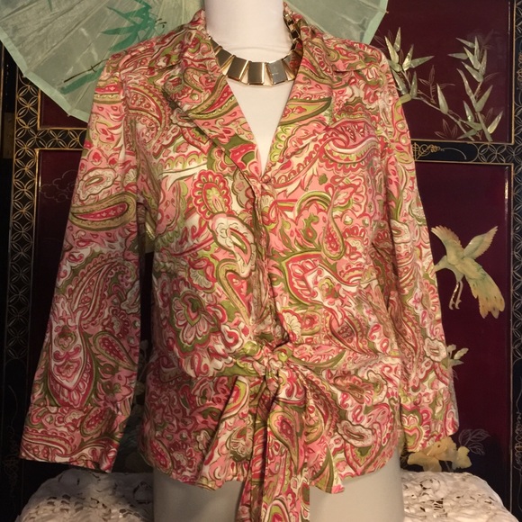 Top with Printed Designs Pink ,Green