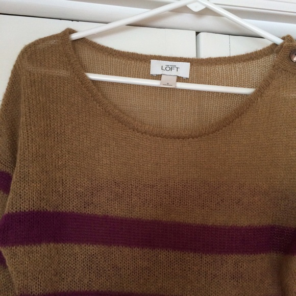 Loft Sweater in Tan and Purple 🍂🍁 - Picture 2 of 3