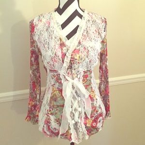 Beautiful floral and lace top