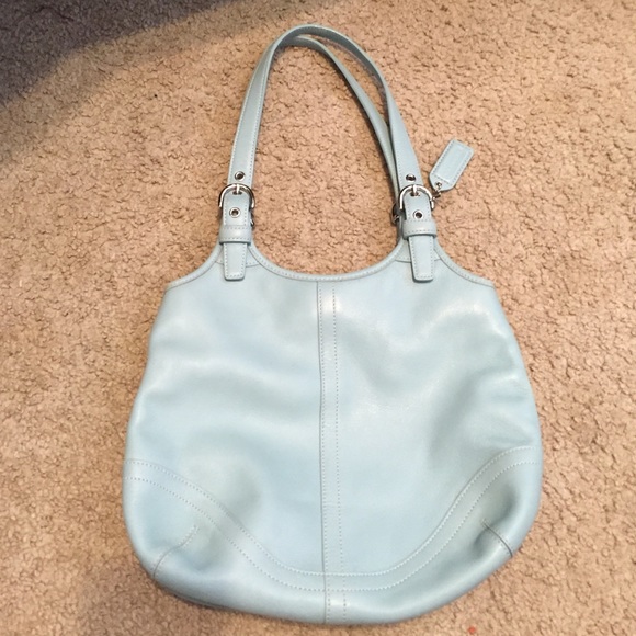 baby blue coach purse