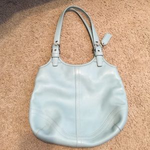 baby blue coach purse