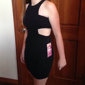 black homecoming/ prom dress.