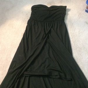Black High Low Open Dress