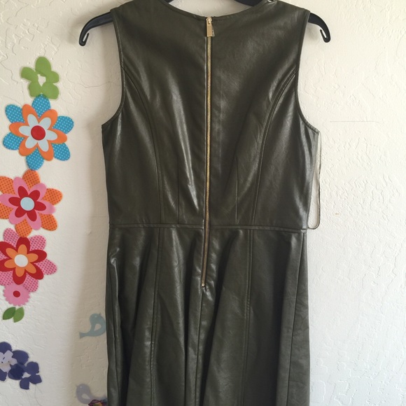 Vince Camuto Faux Leather Green Dress (Size 6) - Picture 3 of 3