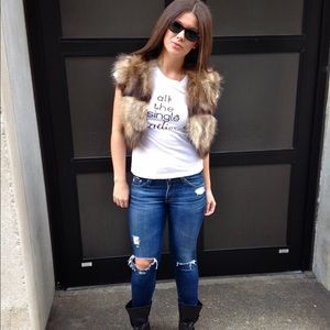 Adrienne Landau Cropped Raccoon Fur Vest