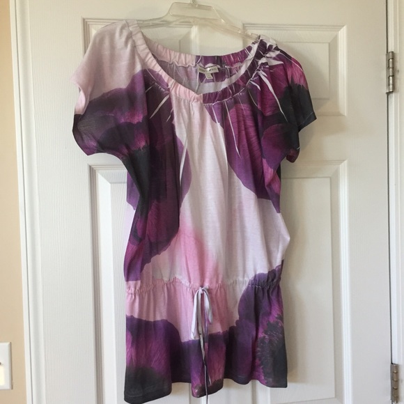 Love this too! Purple watercolor flowers, long top