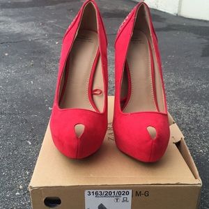 Red ZARA crystal studded heels