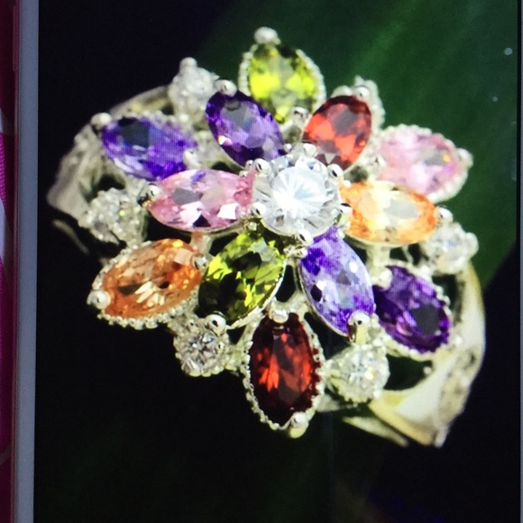 Multi color amethyst garnet topaz, 925 SS - Picture 2 of 4
