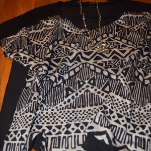 Tribal Aztec Black & Tan Top