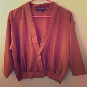 3/4 sleeve burnt orange blouse