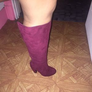 Beautiful purple /burgundy high boots