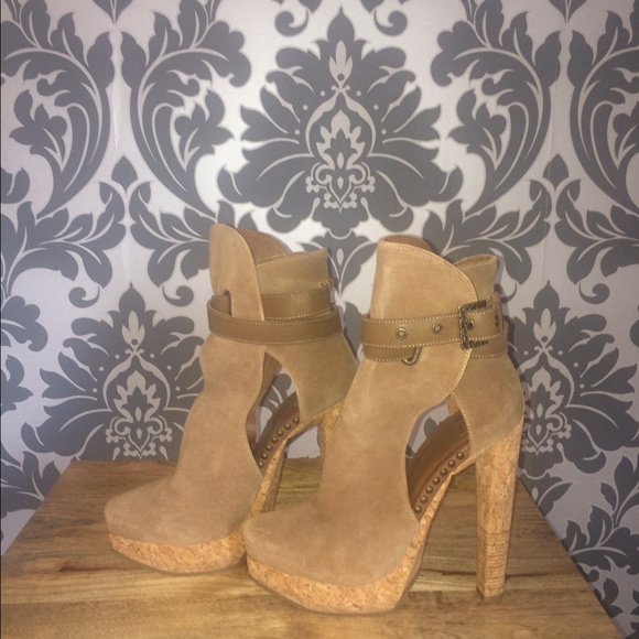 Herve Leger | Shoes | Herve Leger Fabiana Cork Heel Studded  Herve Leger Fabiana cork boots!