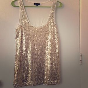 Gold sequin tank top, medium