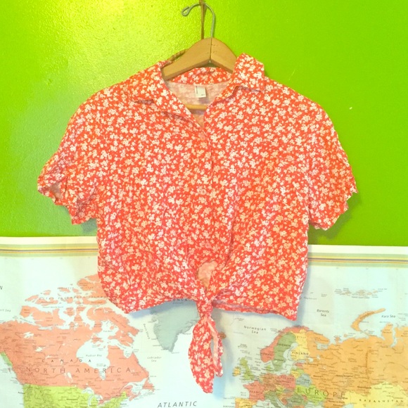 American Apparel Printed Rayon Mid-Length Tie Up