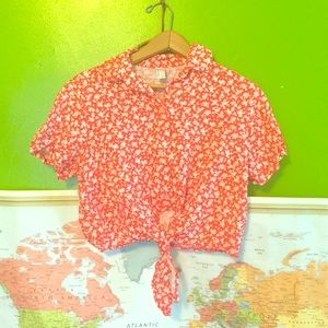 American Apparel Printed Rayon Mid-Length Tie Up