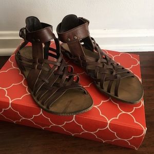 Brown Short Gladiator Style Sandals