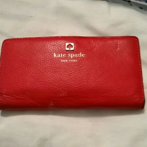 Kate Spade red billfold wallet