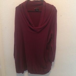 Plus size cowl neck sweater