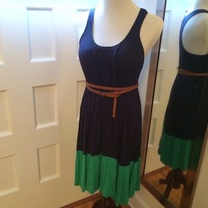 The Webster for Target XS navy green trapeze dress