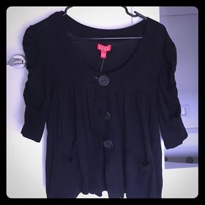 Black 3/4 sleeve cardigan