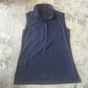 Ann Taylor navy tank blouse sm