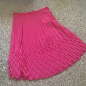 Pink knee length skirt